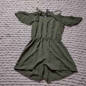 Army green off the shoulder romper